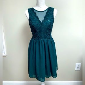 Dark green formal dress